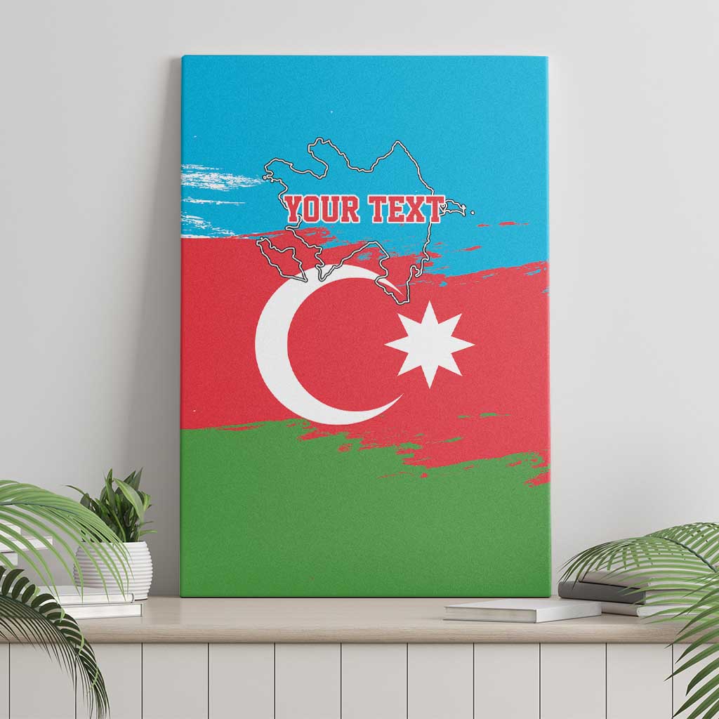 Personalized Azerbaijan Flag Style Canvas Wall Art Azerbaijani Flag Day