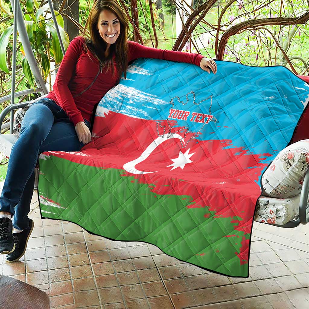 Personalized Azerbaijan Flag Style Quilt Azerbaijani Flag Day