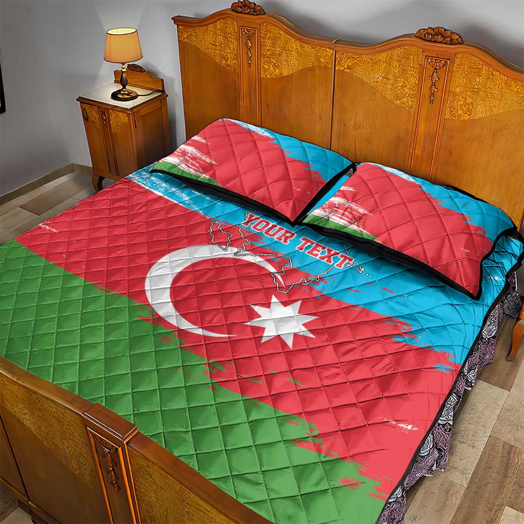 Personalized Azerbaijan Flag Style Quilt Bed Set Azerbaijani Flag Day