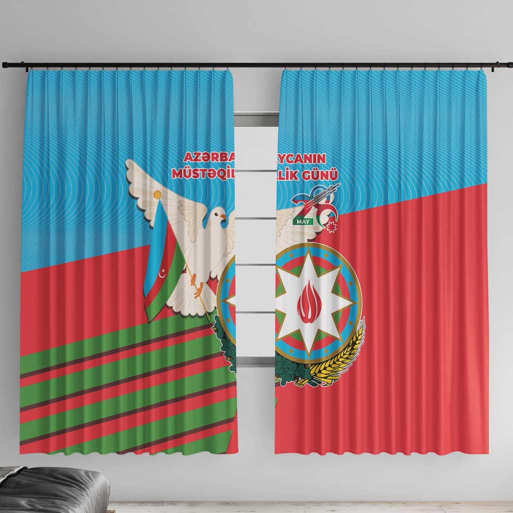 Azerbaijan Independence Day Window Curtain Mustəqillik Gunu
