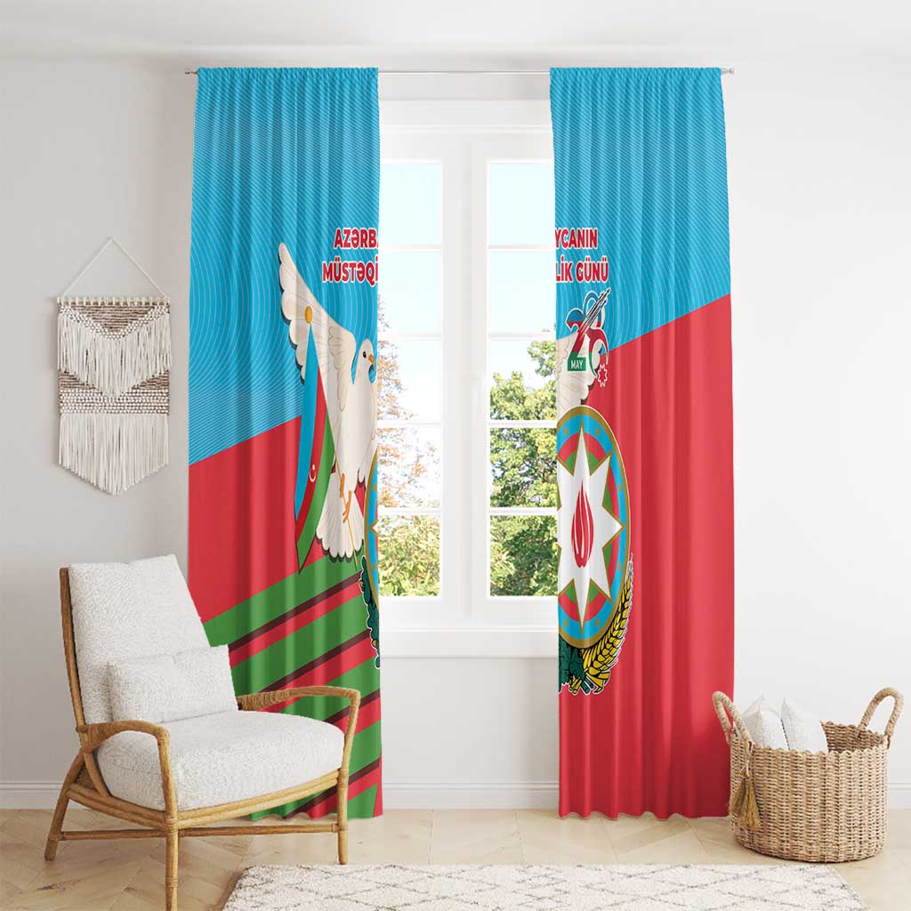 Azerbaijan Independence Day Window Curtain Mustəqillik Gunu
