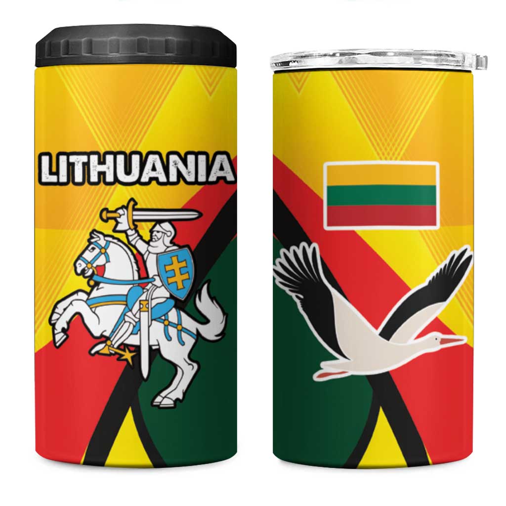 Lithuania Coat of Arms 4 in 1 Can Cooler Tumbler Vytis and Gandras