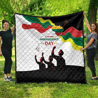 Lithuania Independence Day quilt laid outdoors with Lithuanian map flag design and black base