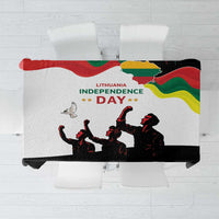 Independence Day tablecloth, black-and-white with Lithuania text and flag-colored accents