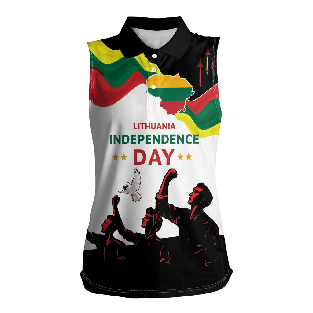 Lithuania Independence Day Women Sleeveless Polo Shirt 16th February LT17 - Wonder Print Shop