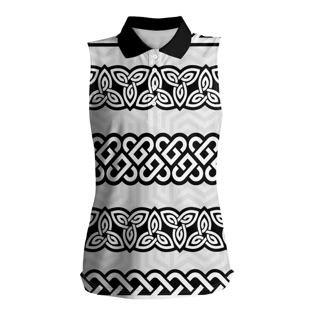 Ireland Celtic Pattern Women Sleeveless Polo Shirt Celtic Knot