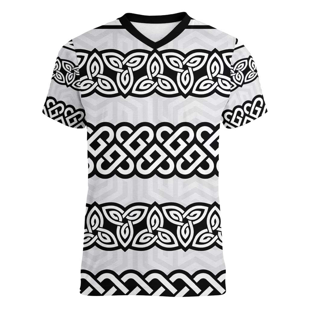 Ireland Celtic Pattern Women V-Neck T-Shirt Celtic Knot