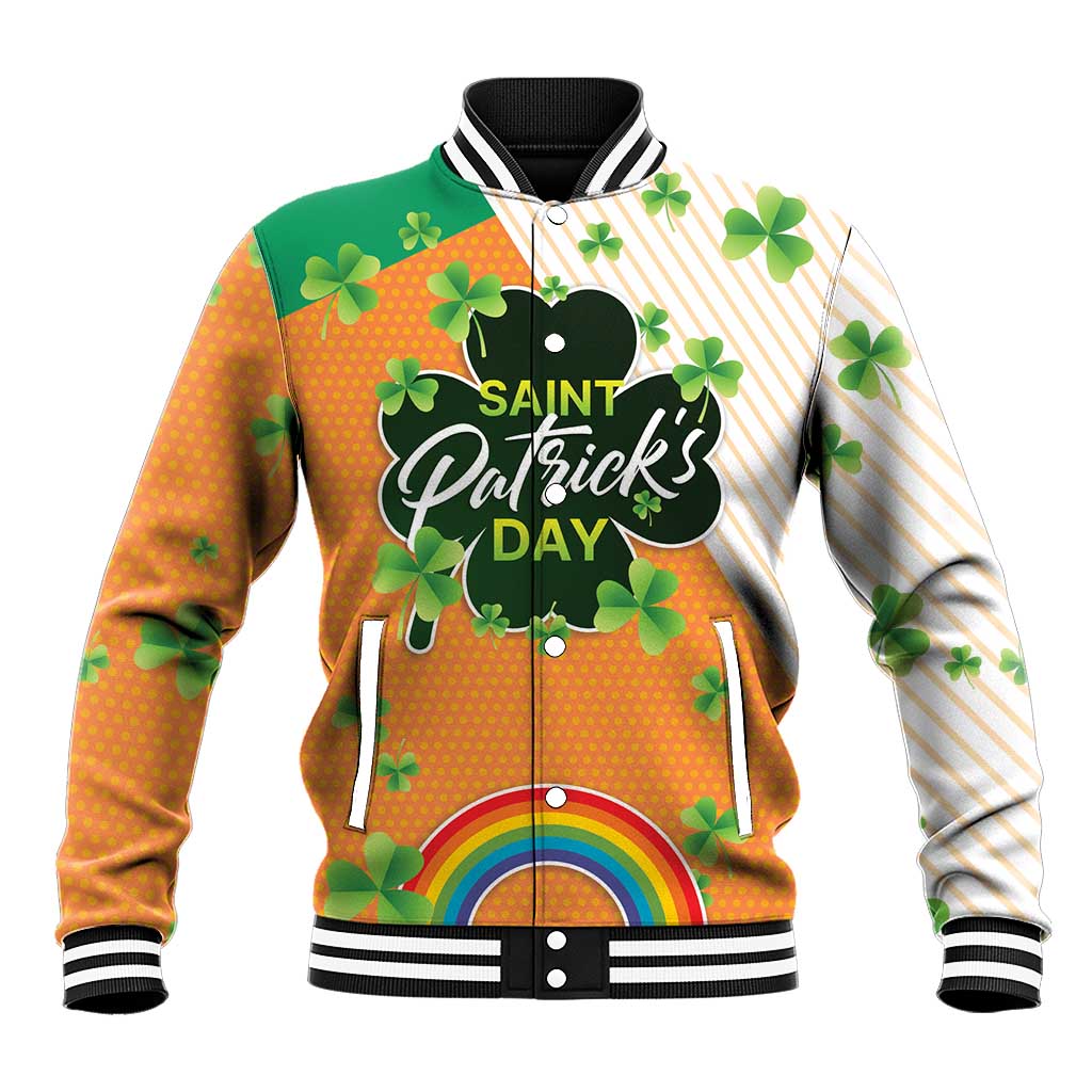 Ireland Irish Leprechaun with Shamrock Baseball Jacket Ireland 17th March Saint Patrick's Day