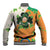 Ireland Irish Leprechaun with Shamrock Baseball Jacket Ireland 17th March Saint Patrick's Day