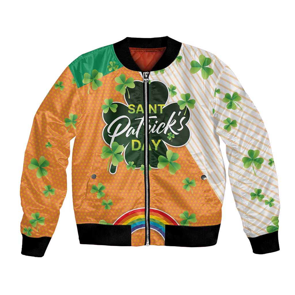 Ireland Irish Leprechaun with Shamrock Bomber Jacket Ireland 17th March Saint Patrick's Day