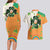 Ireland Irish Leprechaun with Shamrock Couples Matching Long Sleeve Bodycon Dress and Hawaiian Shirt Ireland 17th March Saint Patrick's Day