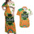 Ireland Irish Leprechaun with Shamrock Couples Matching Off Shoulder Maxi Dress and Hawaiian Shirt Ireland 17th March Saint Patrick's Day