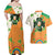 Ireland Irish Leprechaun with Shamrock Couples Matching Off Shoulder Maxi Dress and Hawaiian Shirt Ireland 17th March Saint Patrick's Day