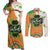 Ireland Irish Leprechaun with Shamrock Couples Matching Off Shoulder Maxi Dress and Long Sleeve Button Shirt Ireland 17th March Saint Patrick's Day