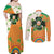 Ireland Irish Leprechaun with Shamrock Couples Matching Off Shoulder Maxi Dress and Long Sleeve Button Shirt Ireland 17th March Saint Patrick's Day