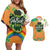 Ireland Irish Leprechaun with Shamrock Couples Matching Off Shoulder Short Dress and Hawaiian Shirt Ireland 17th March Saint Patrick's Day