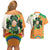 Ireland Irish Leprechaun with Shamrock Couples Matching Off Shoulder Short Dress and Hawaiian Shirt Ireland 17th March Saint Patrick's Day