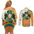 Ireland Irish Leprechaun with Shamrock Couples Matching Off Shoulder Short Dress and Long Sleeve Button Shirt Ireland 17th March Saint Patrick's Day