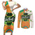 Ireland Irish Leprechaun with Shamrock Couples Matching Short Sleeve Bodycon Dress and Long Sleeve Button Shirt Ireland 17th March Saint Patrick's Day