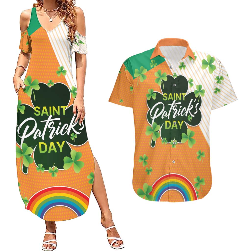 Ireland Irish Leprechaun with Shamrock Couples Matching Summer Maxi Dress and Hawaiian Shirt Ireland 17th March Saint Patrick's Day