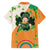 Ireland Irish Leprechaun with Shamrock Family Matching Long Sleeve Bodycon Dress and Hawaiian Shirt Ireland 17th March Saint Patrick's Day