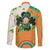 Ireland Irish Leprechaun with Shamrock Family Matching Long Sleeve Bodycon Dress and Hawaiian Shirt Ireland 17th March Saint Patrick's Day