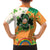 Ireland Irish Leprechaun with Shamrock Family Matching Off The Shoulder Long Sleeve Dress and Hawaiian Shirt Ireland 17th March Saint Patrick's Day