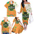 Ireland Irish Leprechaun with Shamrock Family Matching Off The Shoulder Long Sleeve Dress and Hawaiian Shirt Ireland 17th March Saint Patrick's Day