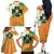 Ireland Irish Leprechaun with Shamrock Family Matching Off The Shoulder Long Sleeve Dress and Hawaiian Shirt Ireland 17th March Saint Patrick's Day