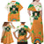 Ireland Irish Leprechaun with Shamrock Family Matching Off Shoulder Maxi Dress and Hawaiian Shirt Ireland 17th March Saint Patrick's Day