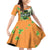 Ireland Irish Leprechaun with Shamrock Family Matching Off Shoulder Short Dress and Hawaiian Shirt Ireland 17th March Saint Patrick's Day