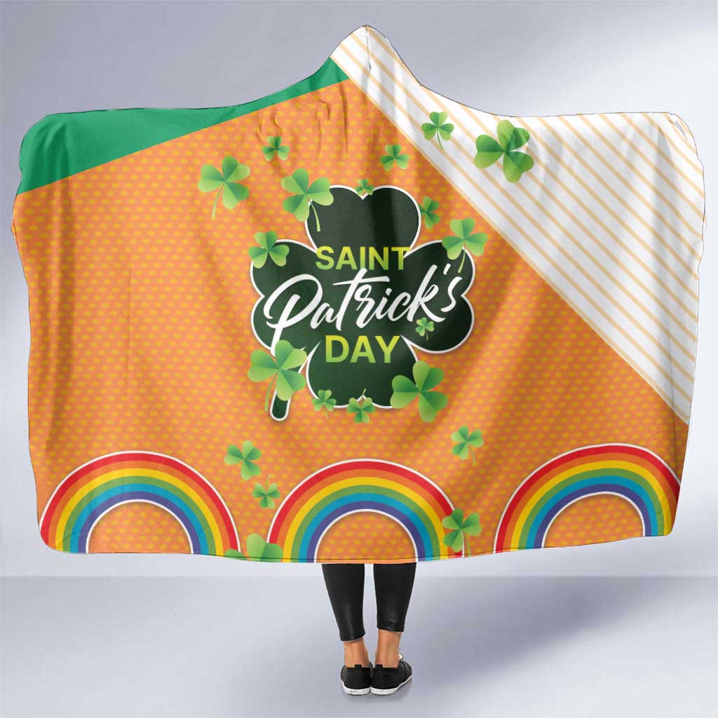 Ireland Irish Leprechaun with Shamrock Hooded Blanket Ireland 17th March Saint Patrick's Day