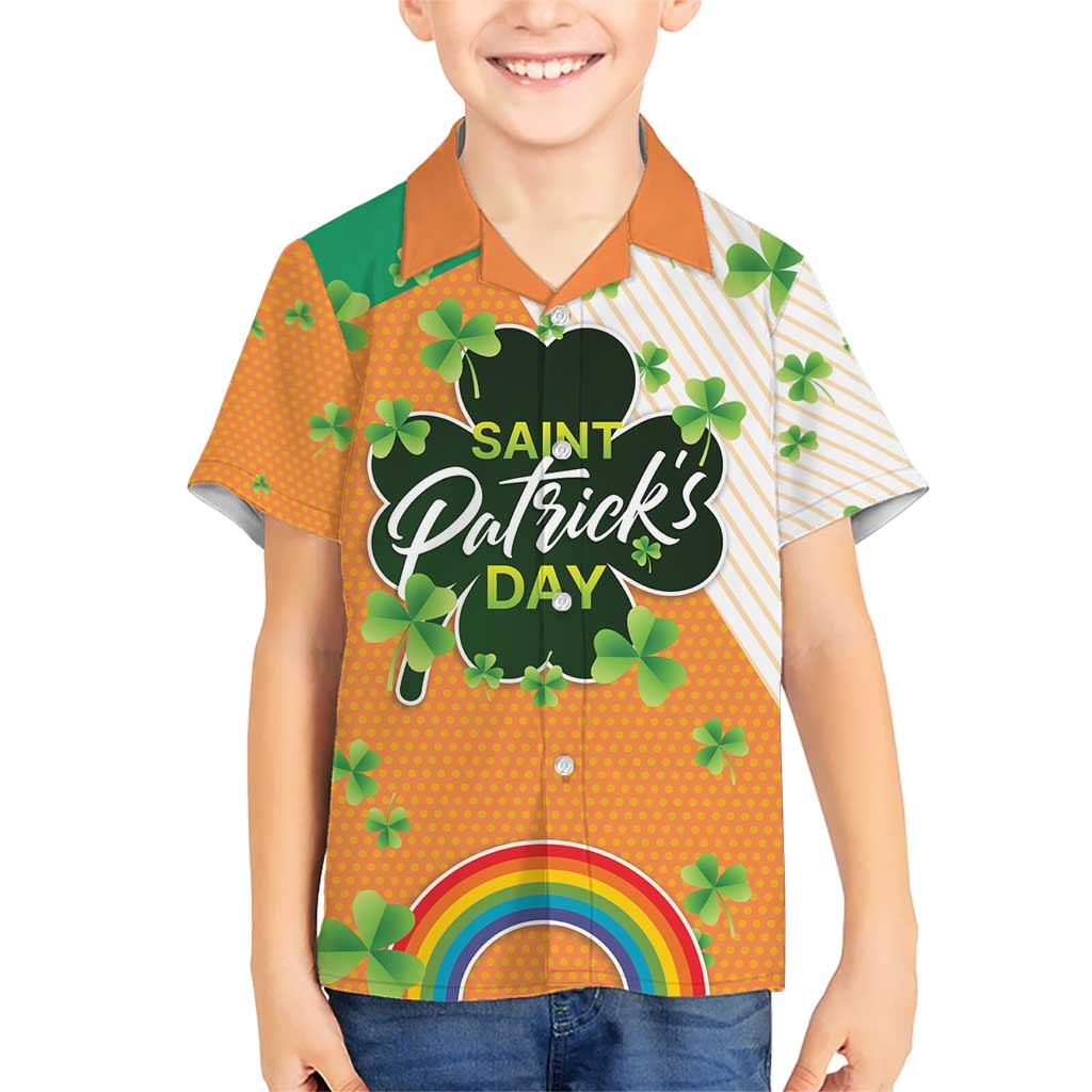 Ireland Irish Leprechaun with Shamrock Kid Hawaiian Shirt Ireland 17th March Saint Patrick's Day