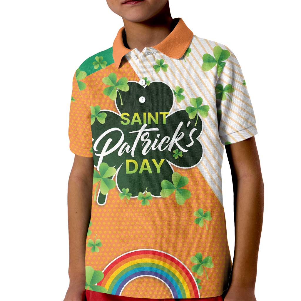 Ireland Irish Leprechaun with Shamrock Kid Polo Shirt Ireland 17th March Saint Patrick's Day