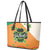 Ireland Irish Leprechaun with Shamrock Leather Tote Bag Ireland 17th March Saint Patrick's Day