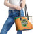 Ireland Irish Leprechaun with Shamrock Leather Tote Bag Ireland 17th March Saint Patrick's Day