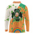 Ireland Irish Leprechaun with Shamrock Long Sleeve Polo Shirt Ireland 17th March Saint Patrick's Day