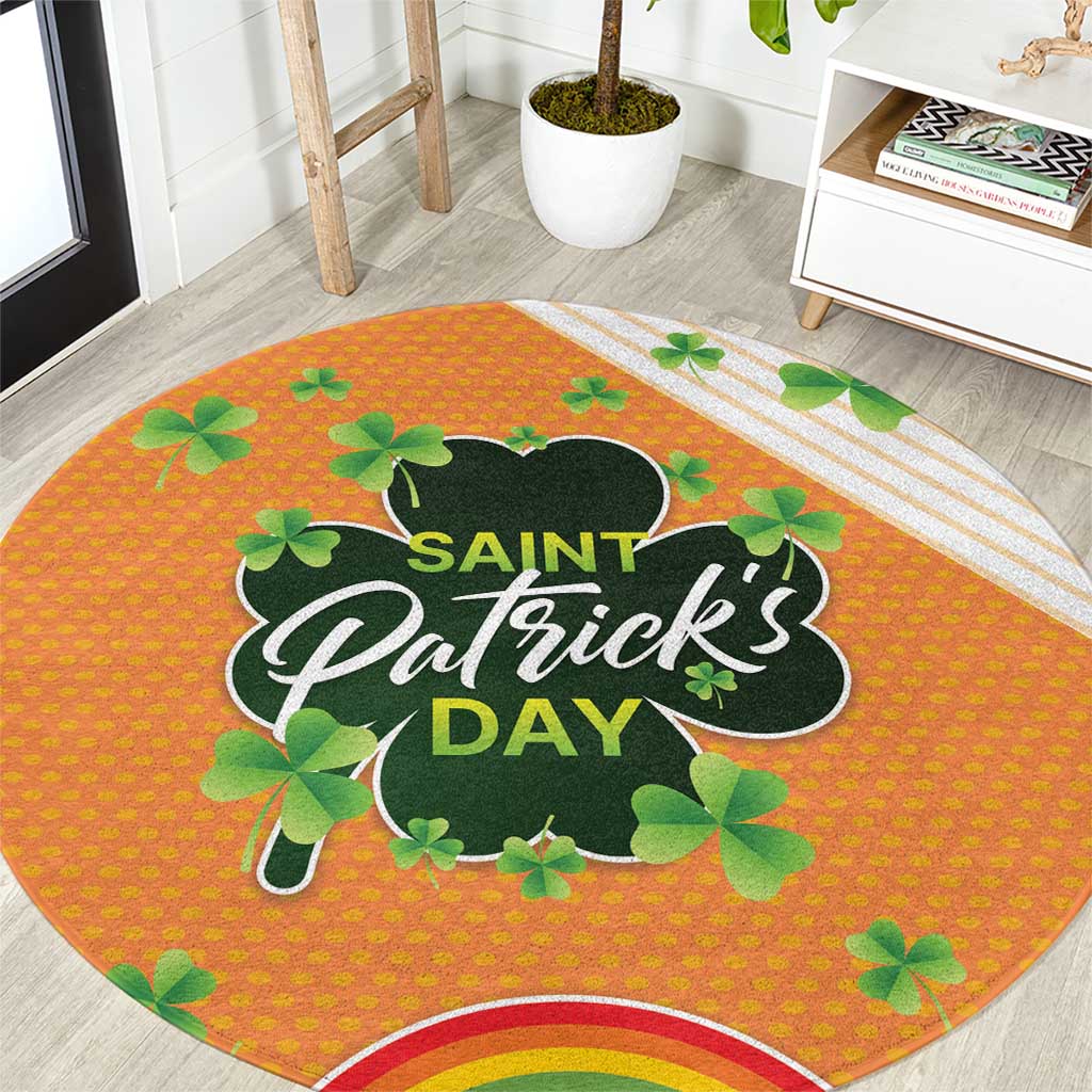 Ireland Irish Leprechaun with Shamrock Round Carpet Ireland 17th March Saint Patrick's Day