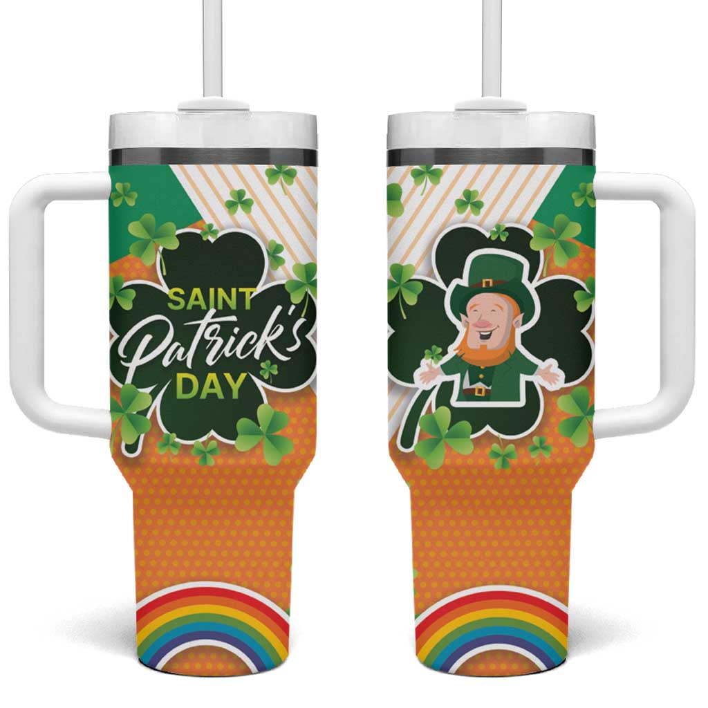 Ireland Irish Leprechaun with Shamrock Tumbler With Handle Ireland 17th March Saint Patrick's Day