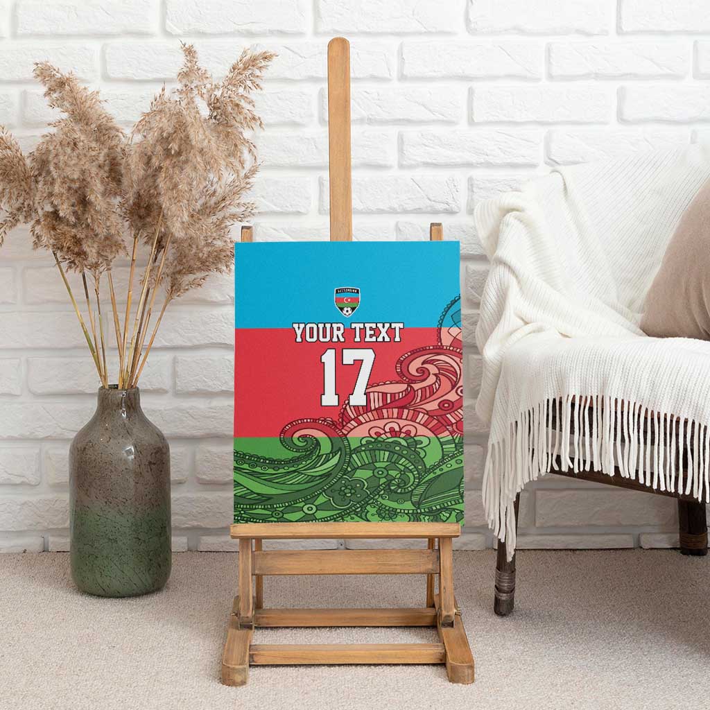 Custom Azerbaijan Football Canvas Wall Art Azerbaijan Pattern Buta