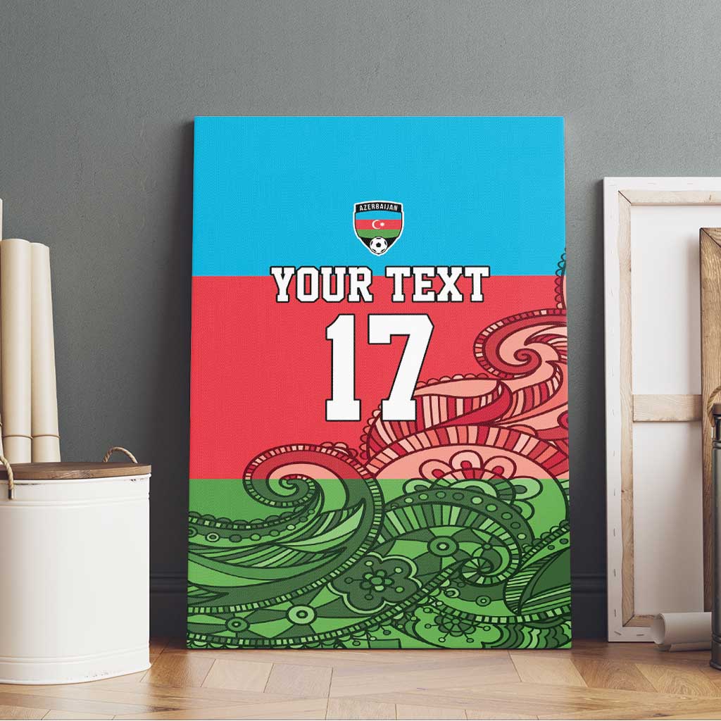 Custom Azerbaijan Football Canvas Wall Art Azerbaijan Pattern Buta