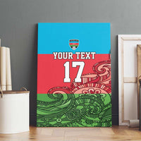 Custom Azerbaijan Football Canvas Wall Art Azerbaijan Pattern Buta