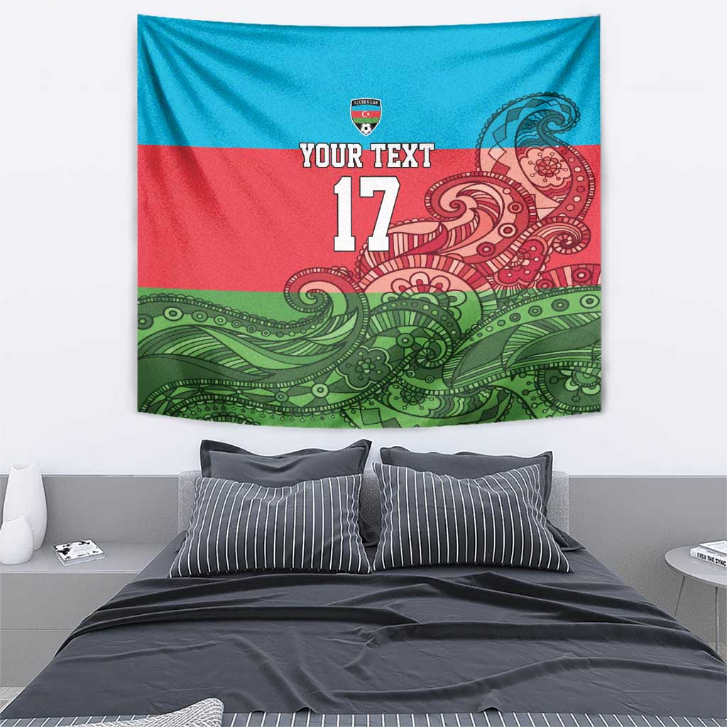 Custom Azerbaijan Football Tapestry Azerbaijan Pattern Buta