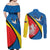 Lithuania Alytus County Couples Matching Off Shoulder Maxi Dress and Long Sleeve Button Shirt Alytaus Apskritis Coat of Arms