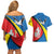 Lithuania Alytus County Couples Matching Off Shoulder Short Dress and Hawaiian Shirt Alytaus Apskritis Coat of Arms