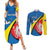 Lithuania Alytus County Couples Matching Summer Maxi Dress and Long Sleeve Button Shirt Alytaus Apskritis Coat of Arms