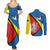 Lithuania Alytus County Couples Matching Summer Maxi Dress and Long Sleeve Button Shirt Alytaus Apskritis Coat of Arms