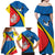 Lithuania Alytus County Family Matching Off Shoulder Maxi Dress and Hawaiian Shirt Alytaus Apskritis Coat of Arms