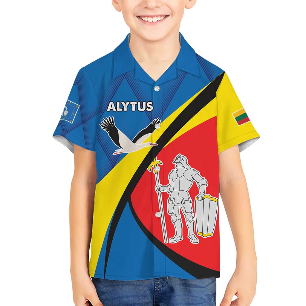 Lithuania Alytus County Kid Hawaiian Shirt Alytaus Apskritis Coat of Arms