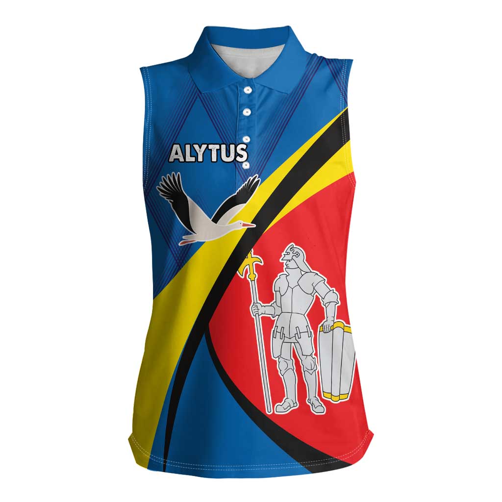 Lithuania Alytus County Women Sleeveless Polo Shirt Alytaus Apskritis Coat of Arms LT17 - Wonder Print Shop